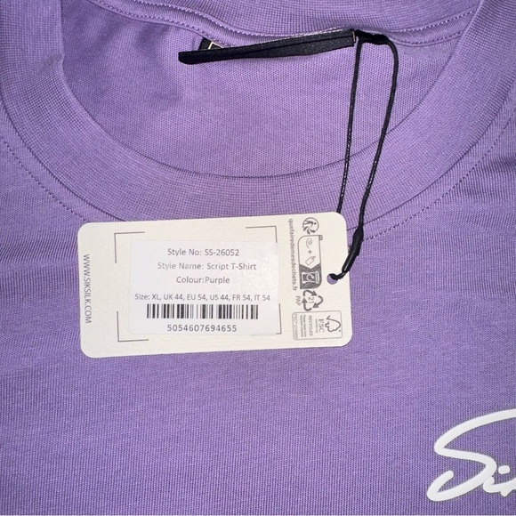 SikSilk - Purple Script Oversized Tee - XL - Picture 4 of 4
